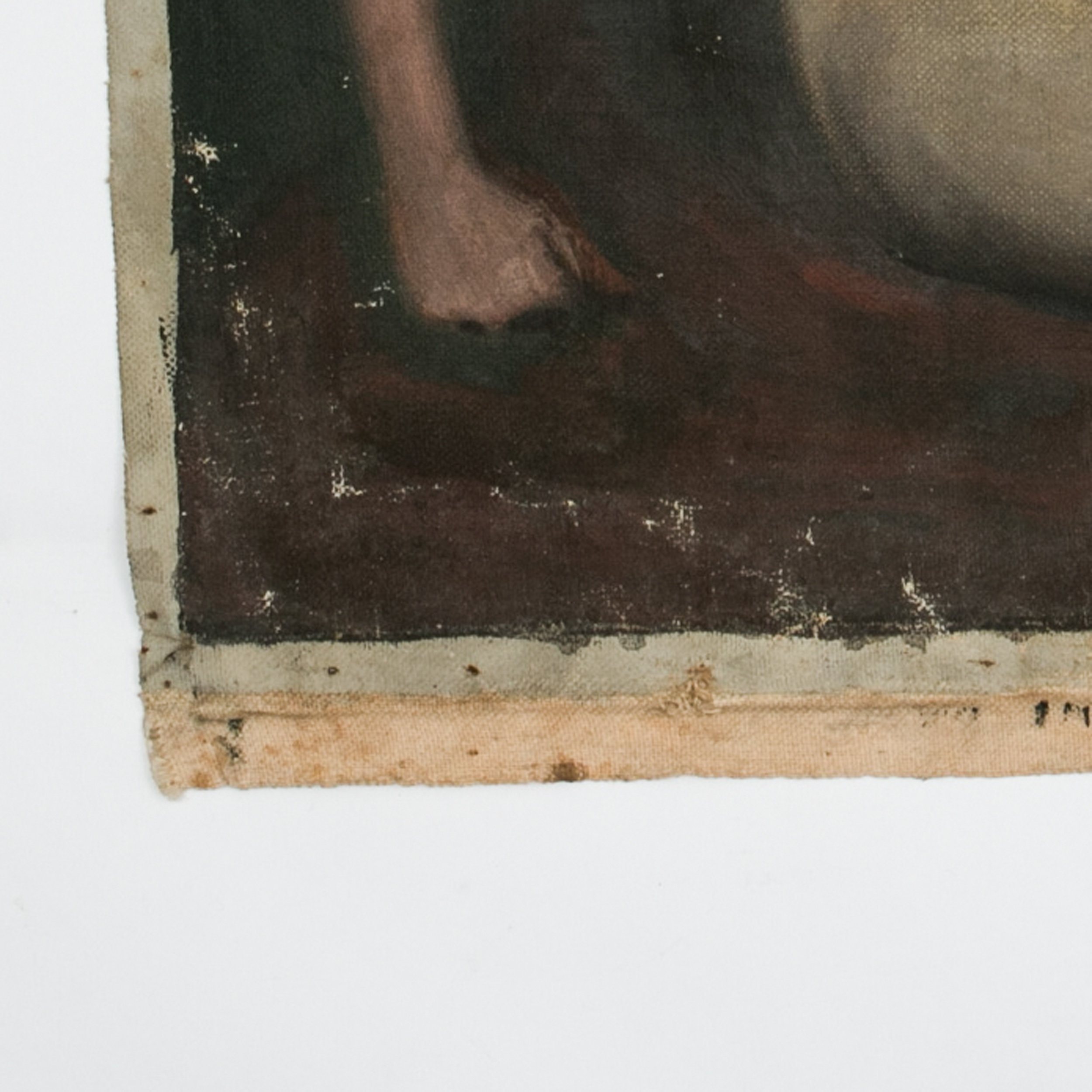 Emily B. Waite, Study of a Seated Female Nude, Oil on Unstretched Canvas