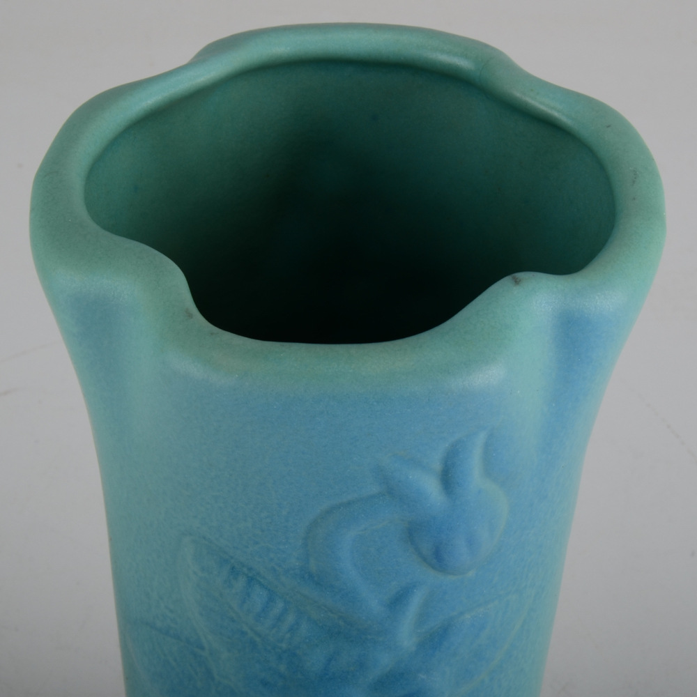 Vintage Van Briggle Ming Turquoise Columbine Vase