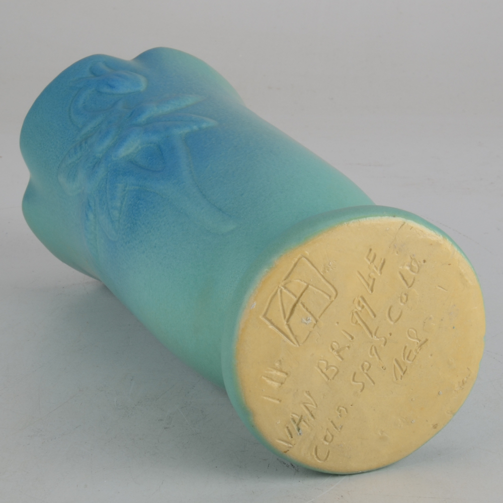 Vintage Van Briggle Ming Turquoise Columbine Vase