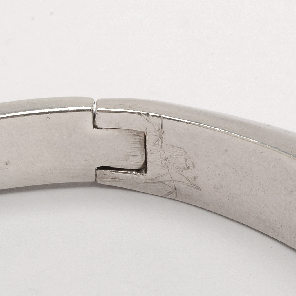 Vintage Taxco Mexico Heavy Sterling Silver Multi-Color Stone Inlaid Hinge Bracelet