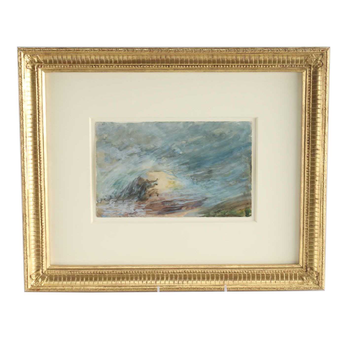 Charles DeWolf Brownell Watercolor Painting on Paper "At Gliton"