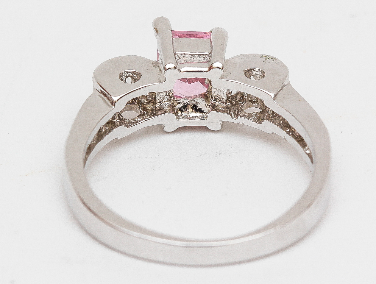 Sterling Silver Pink Glass Ring
