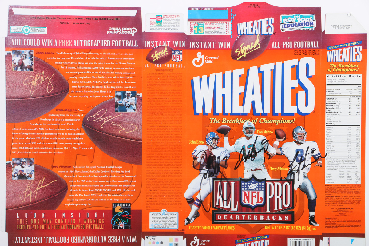 Autographed Wheaties Box In Frame