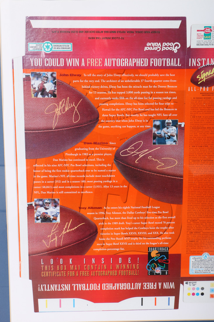 Autographed Wheaties Box In Frame