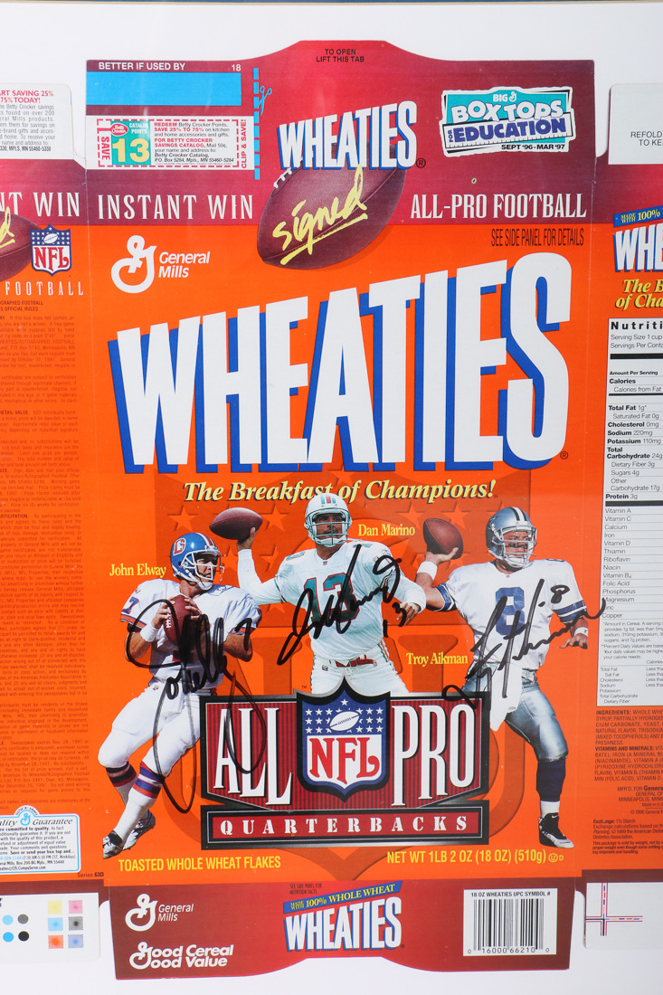 Autographed Wheaties Box In Frame