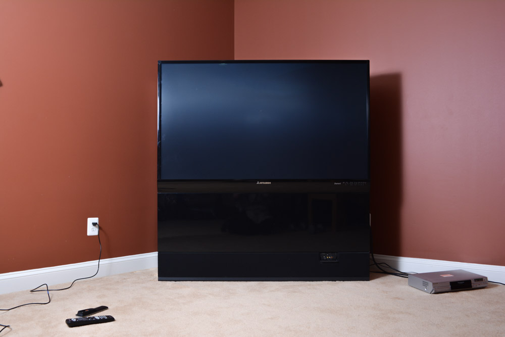 Mitsubishi Big Screen Television and Panasonic Video Recorder
