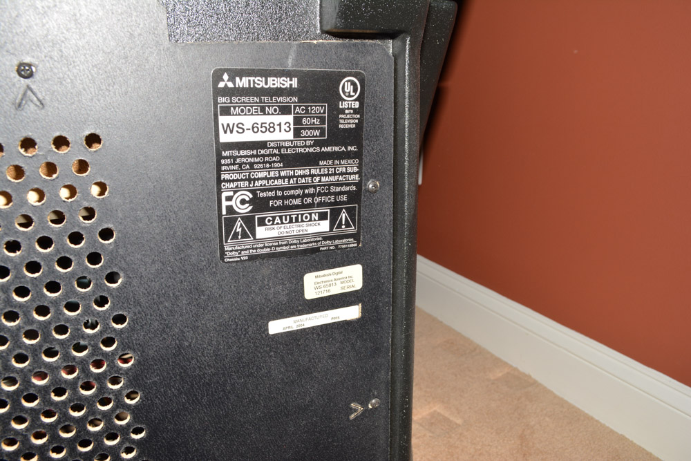 Mitsubishi Big Screen Television and Panasonic Video Recorder