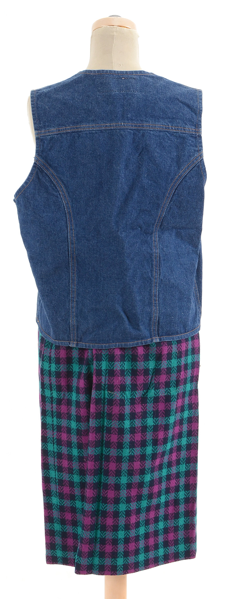 Vintage Wranglers Denim Vest and Pendleton Skirt