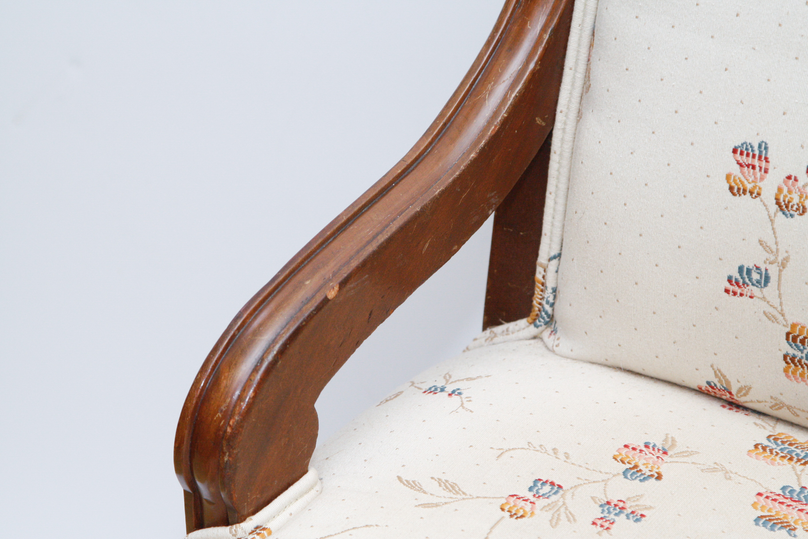 Upholstered Slipper Chair on Casters