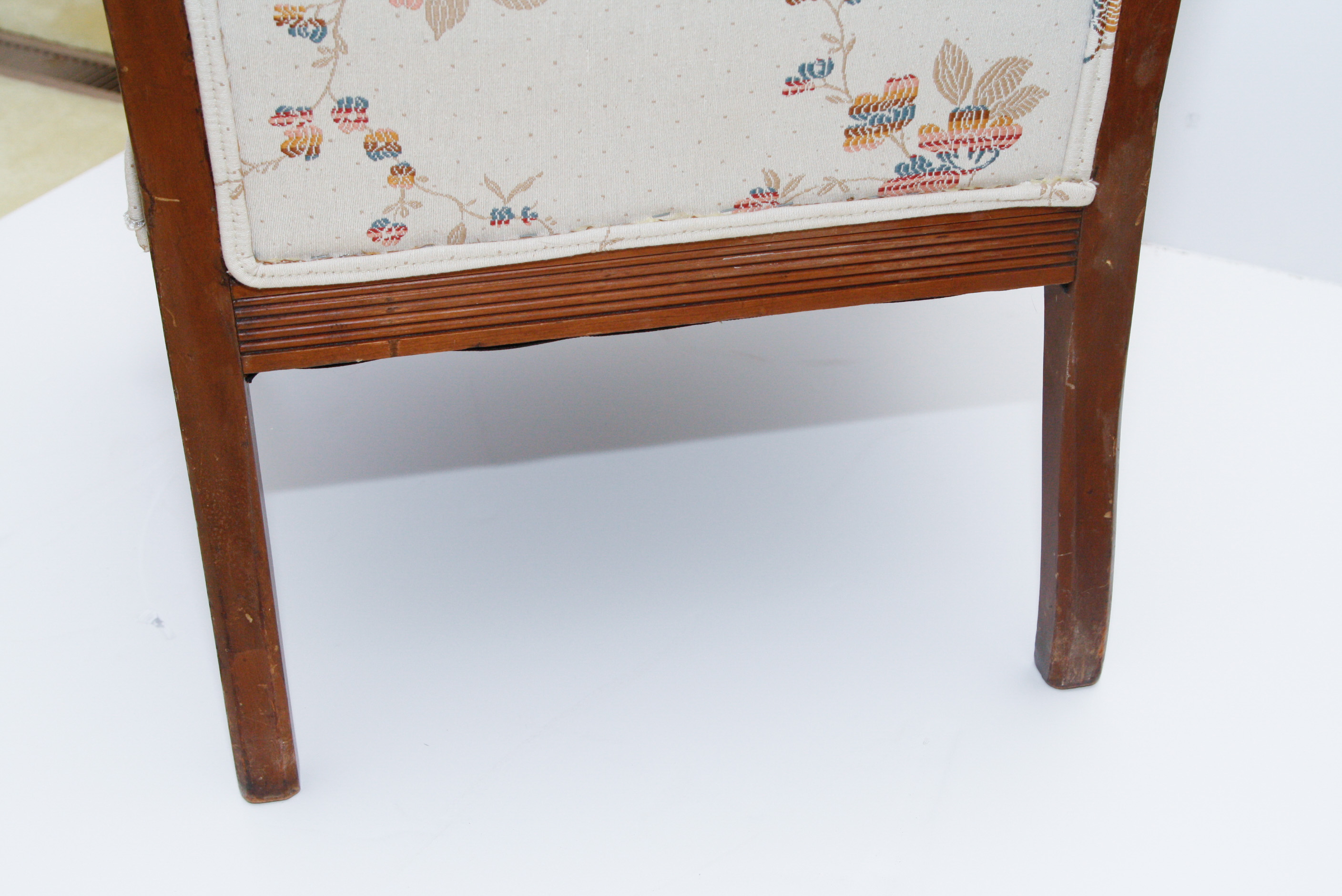 Upholstered Slipper Chair on Casters