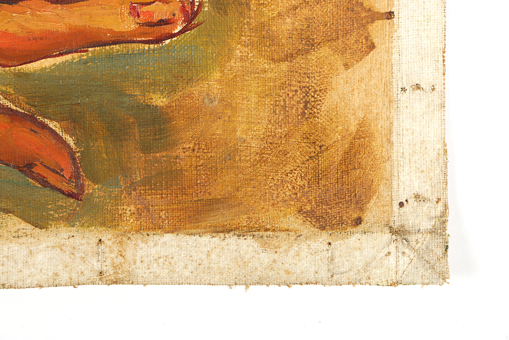 Ricardo Morin Oil Painting on Unstretched Canvas of Hands Study