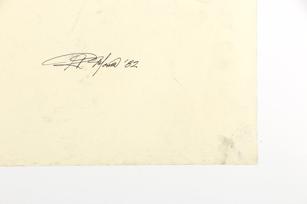 Ricardo Morin Charcoal Drawing on Paper of Female Nude Study