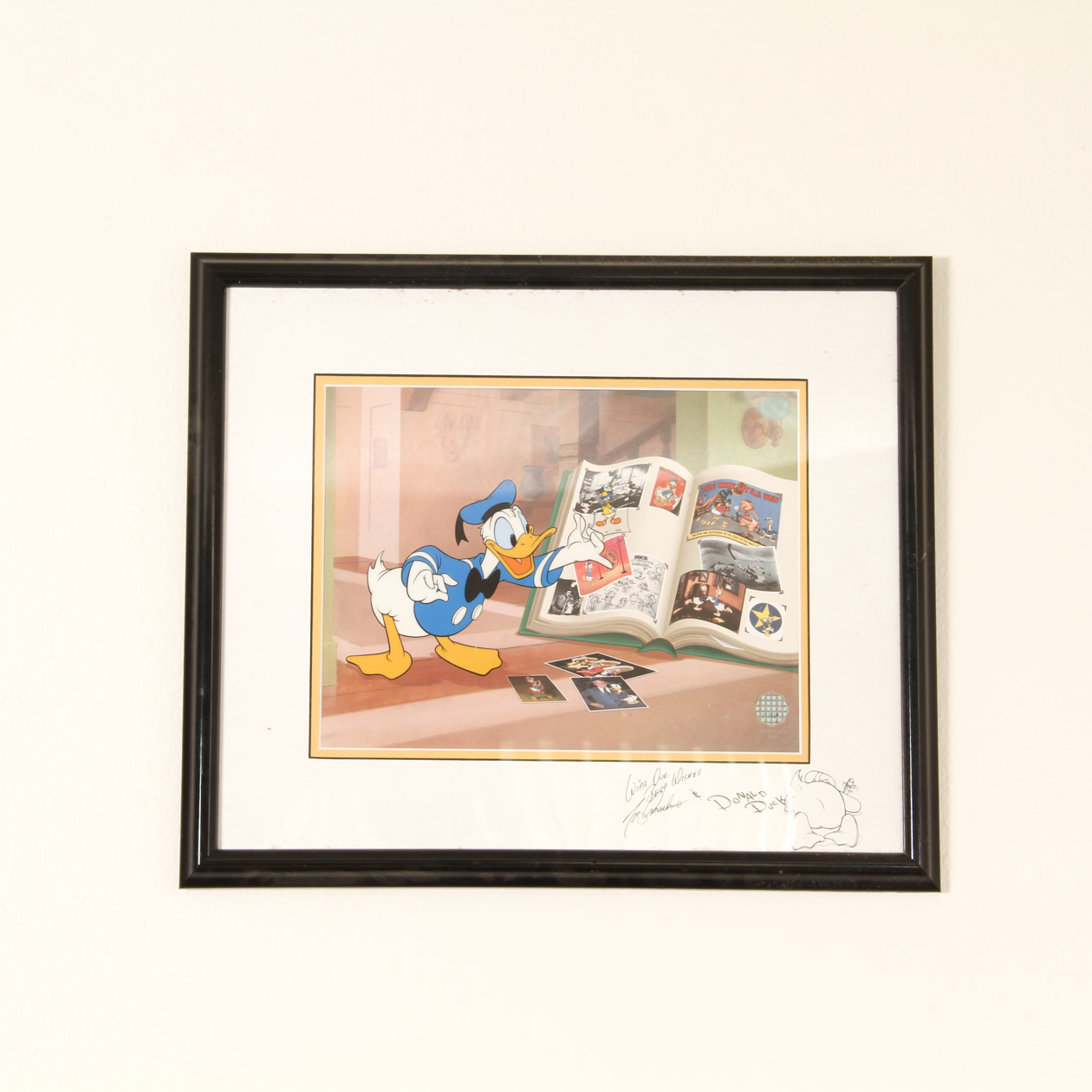 Signed Donald Duck Sericel "Donald's Memory Book"