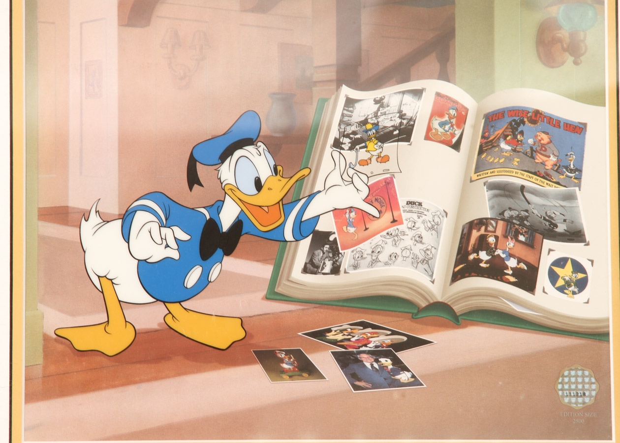 Signed Donald Duck Sericel "Donald's Memory Book"