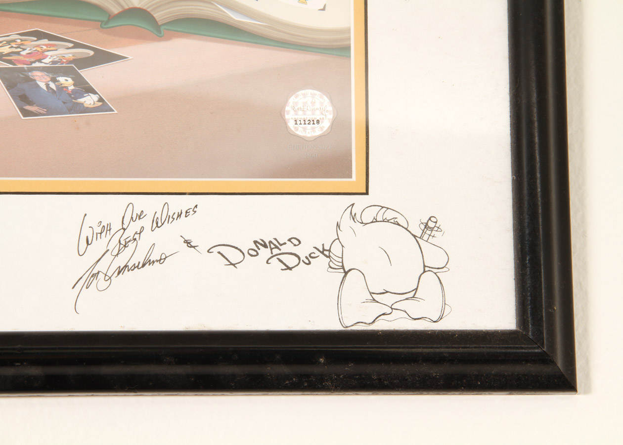 Signed Donald Duck Sericel "Donald's Memory Book"