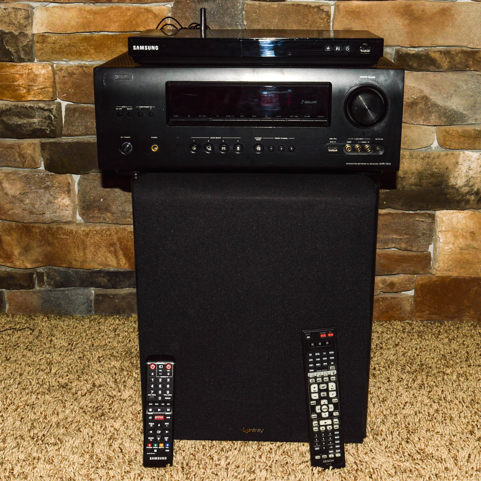 Denon, Samsung and Infinity Home Theater Components