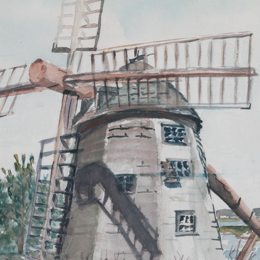 Judy Knowles Windmill Watercolor on Paper