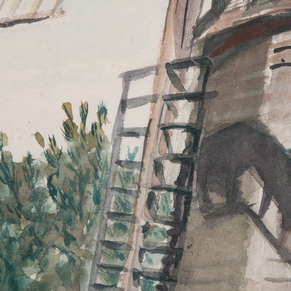 Judy Knowles Windmill Watercolor on Paper