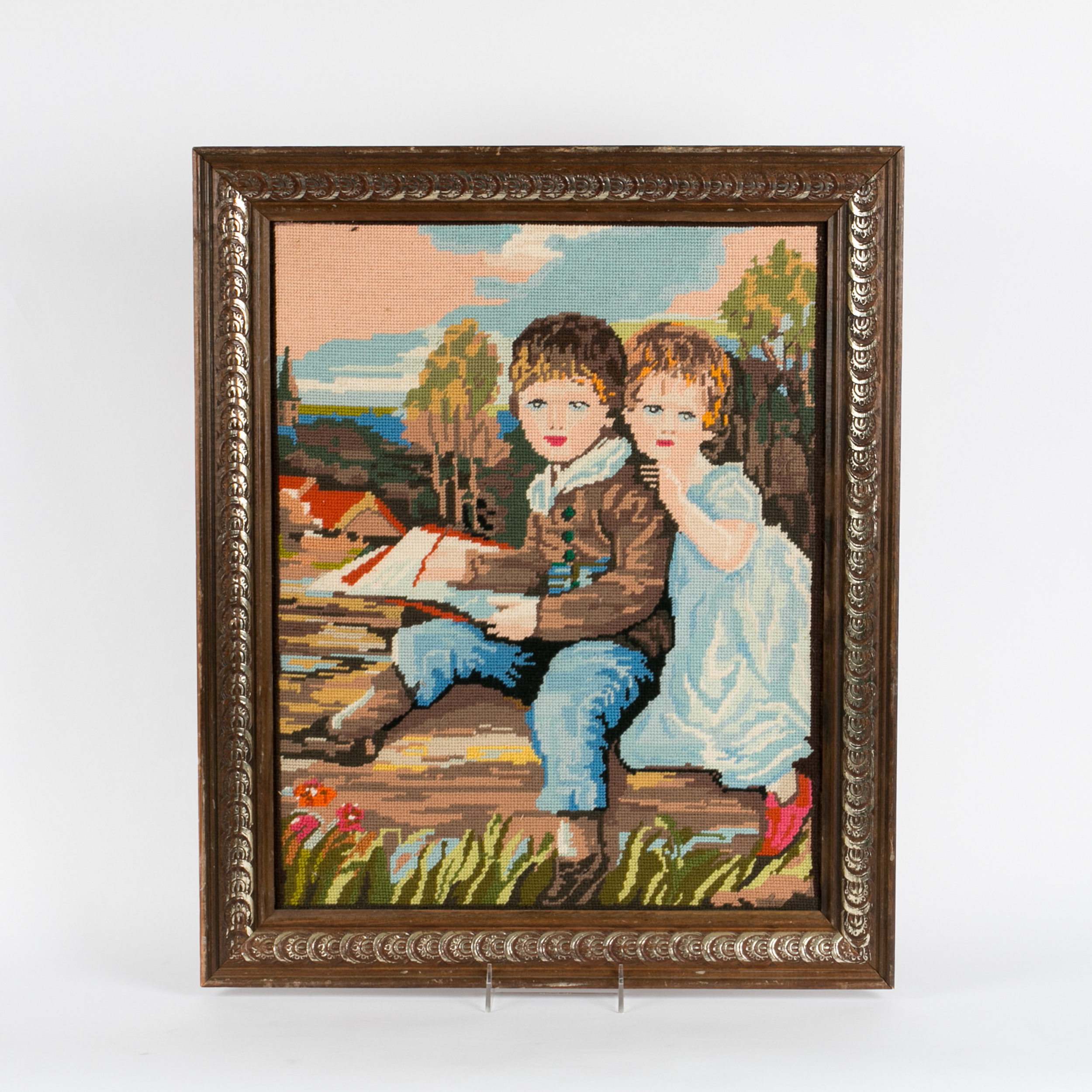 Needlepoint Portrait of Children