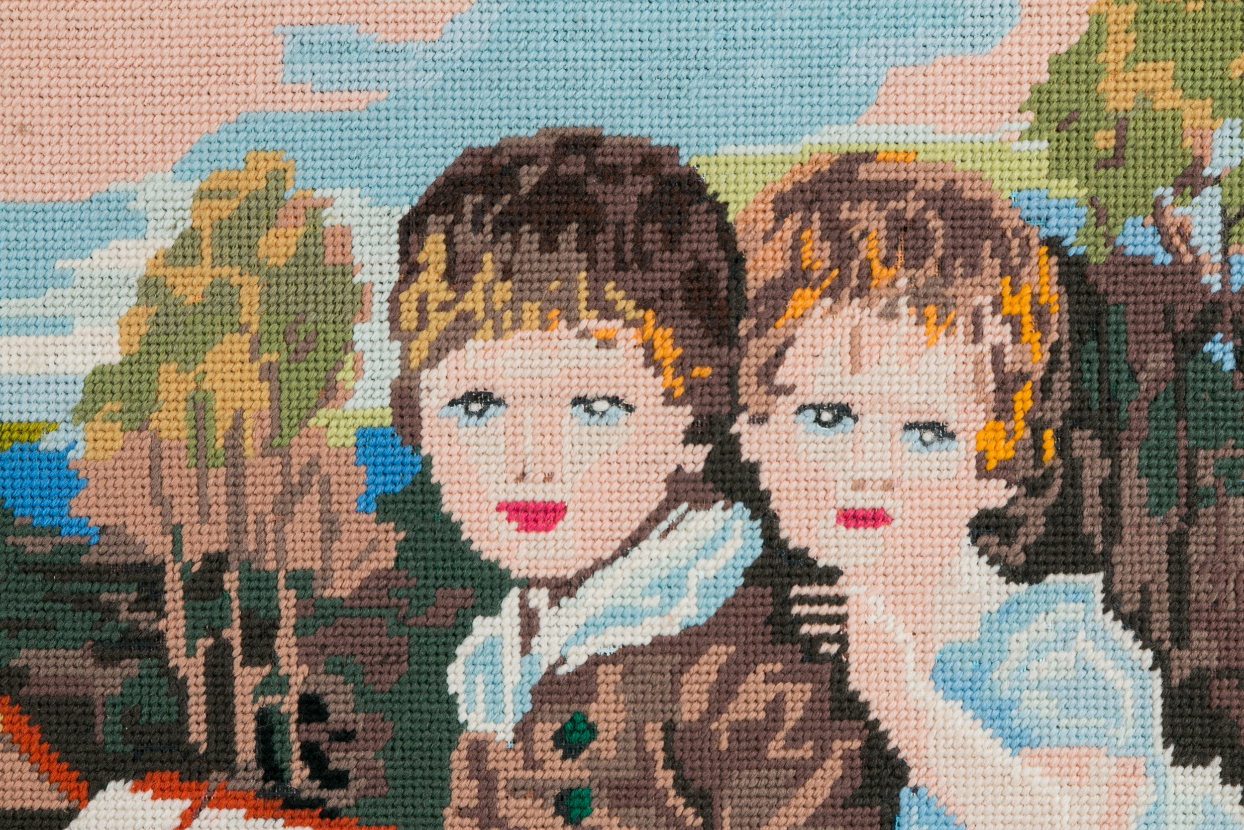 Needlepoint Portrait of Children