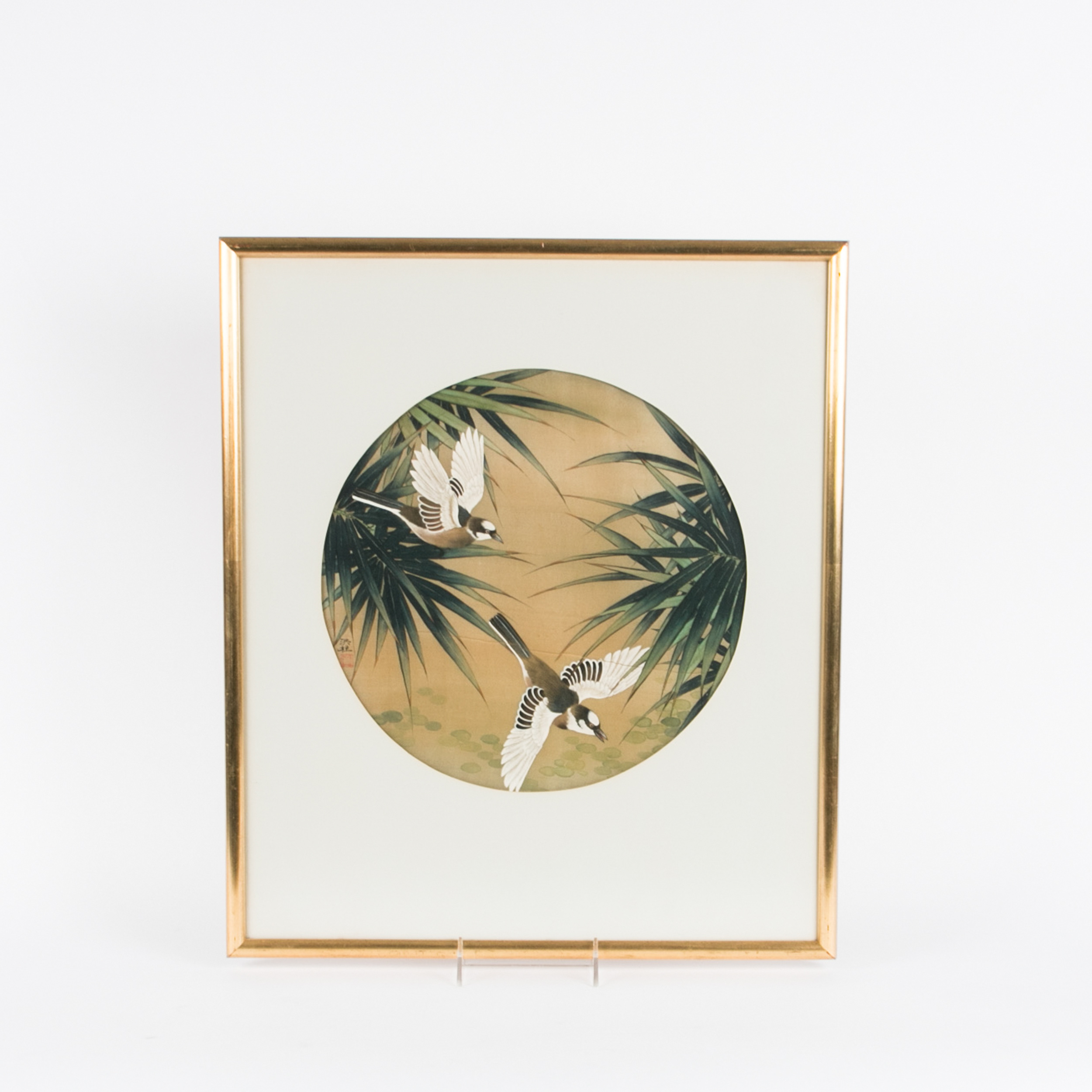 Chinese Avian Watercolor on Silk