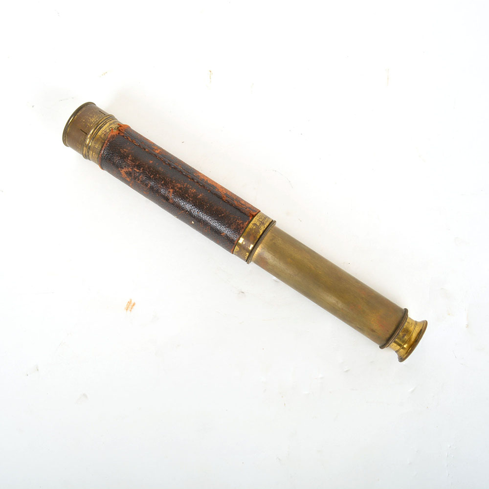 Antique Brass and Leather Telescoping Spyglass