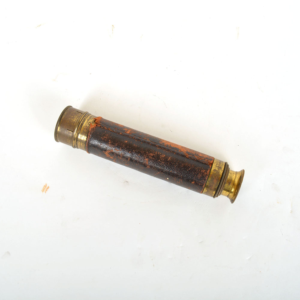 Antique Brass and Leather Telescoping Spyglass