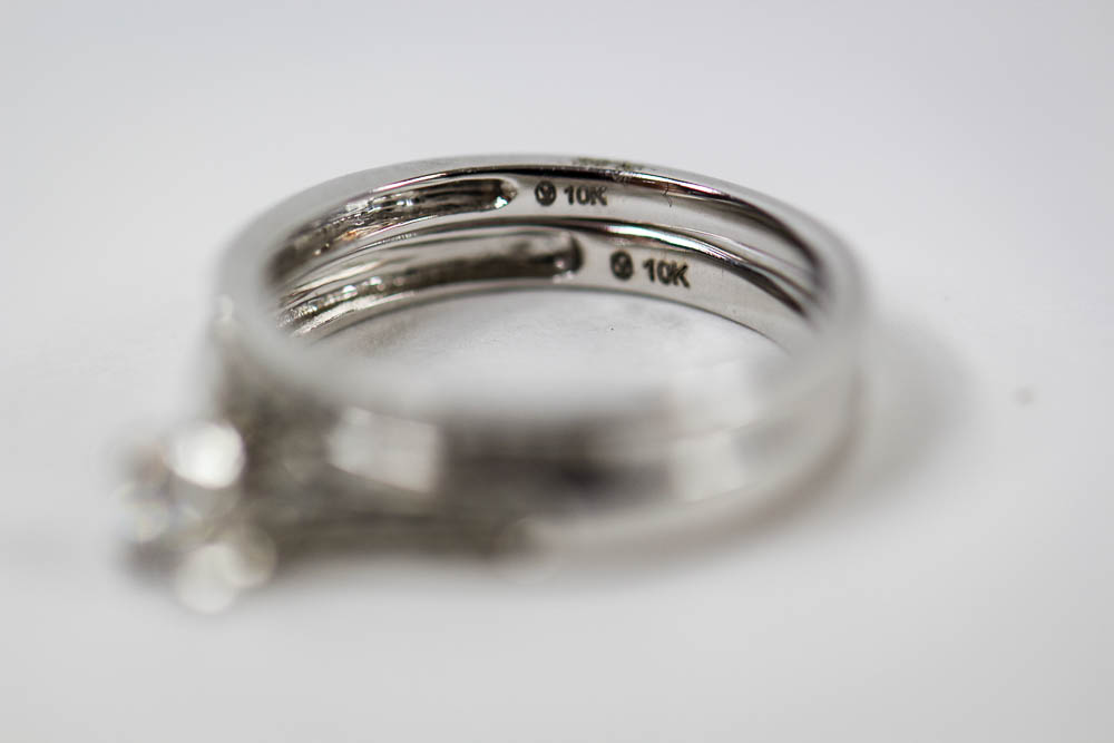 10K White Gold Diamond Wedding Set