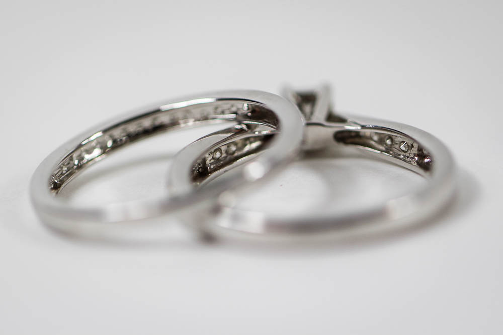 10K White Gold Diamond Wedding Set