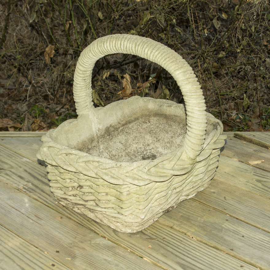 Outdoor Cement Basket Planter