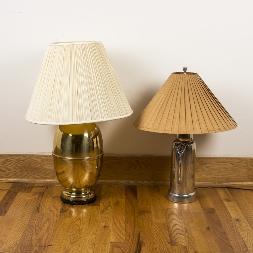 Pair of Metal Base Table Lamps