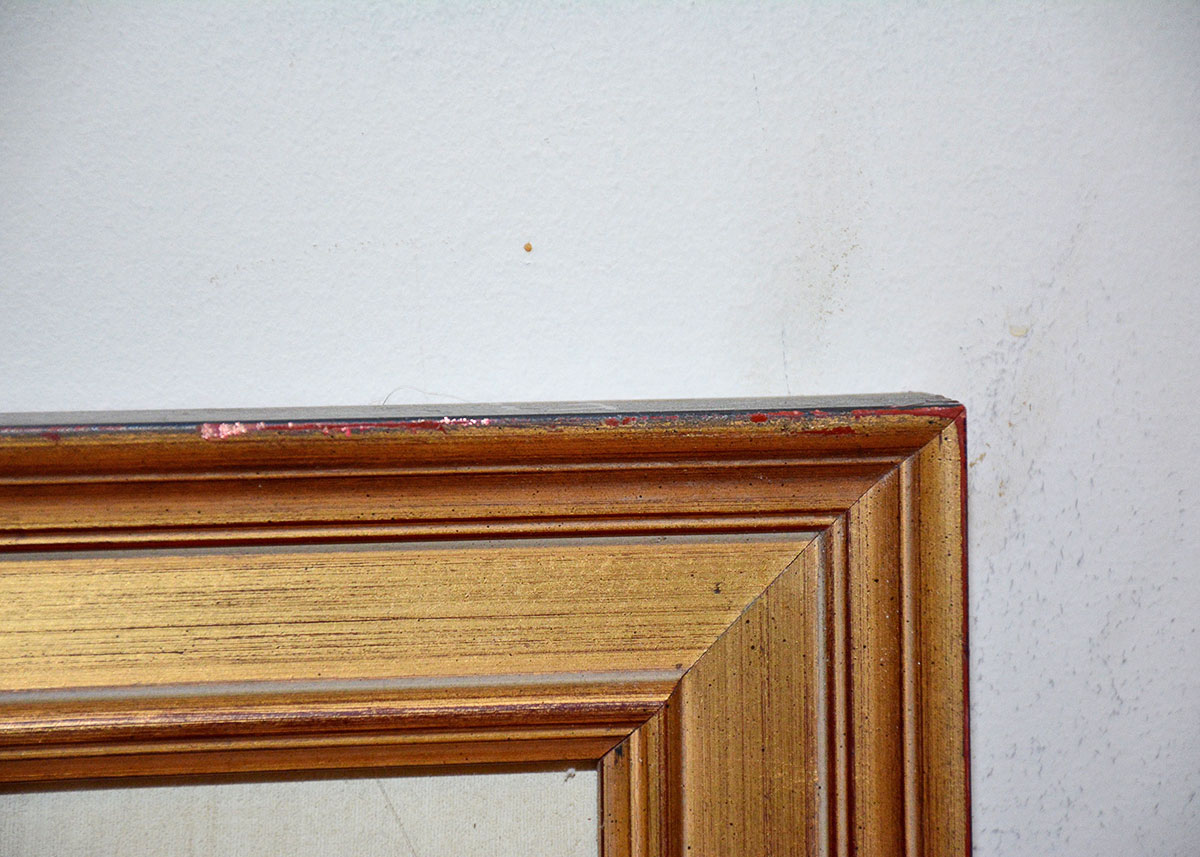 Signed and Framed Reprint of a City Street After E. Grandjean From 1892