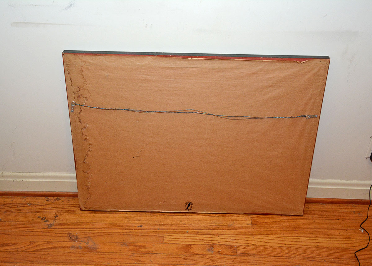 Signed and Framed Reprint of a City Street After E. Grandjean From 1892