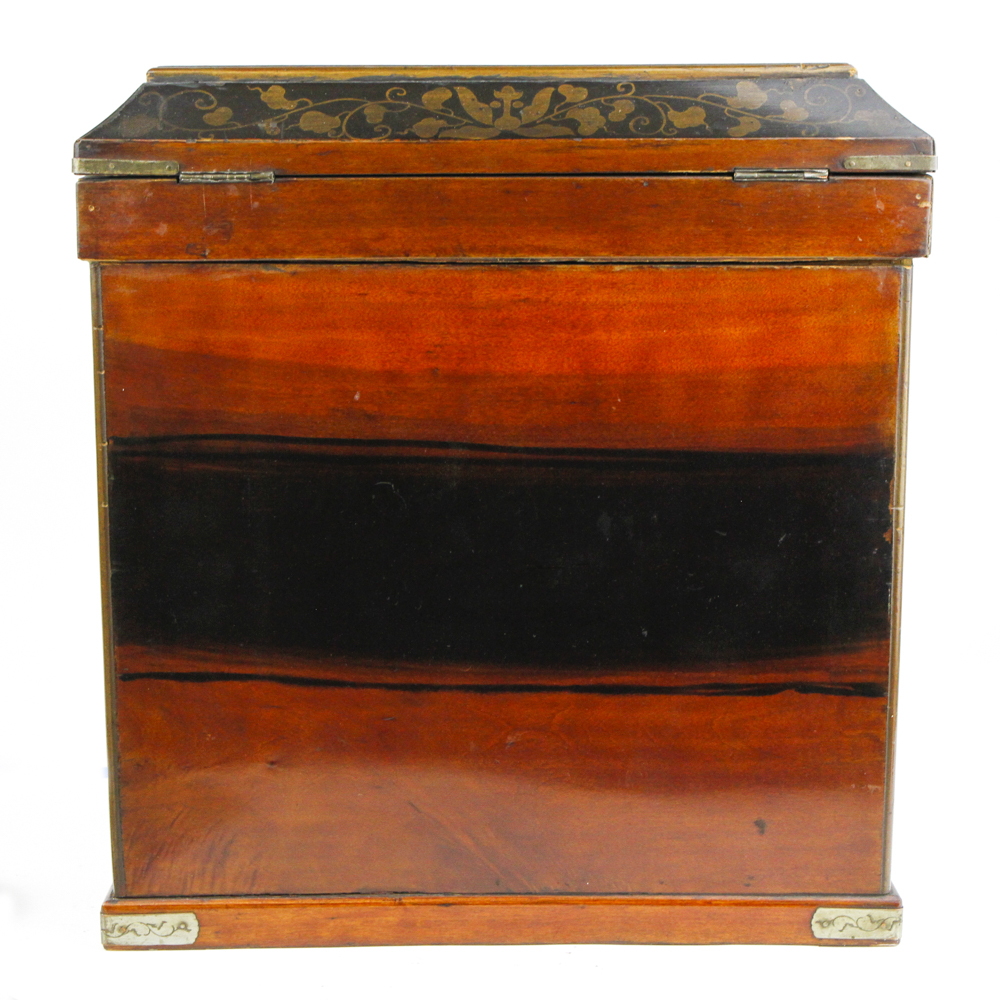 Japanese Wooden Jewelry Box with Marquetry and Inlay
