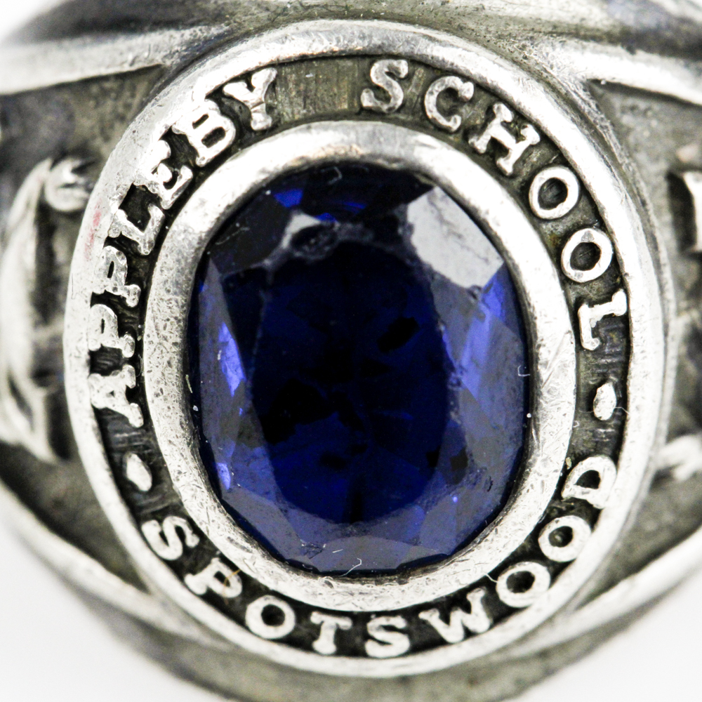 1966 Sterling Silver and Synthetic Sapphire Class Ring/Pendant
