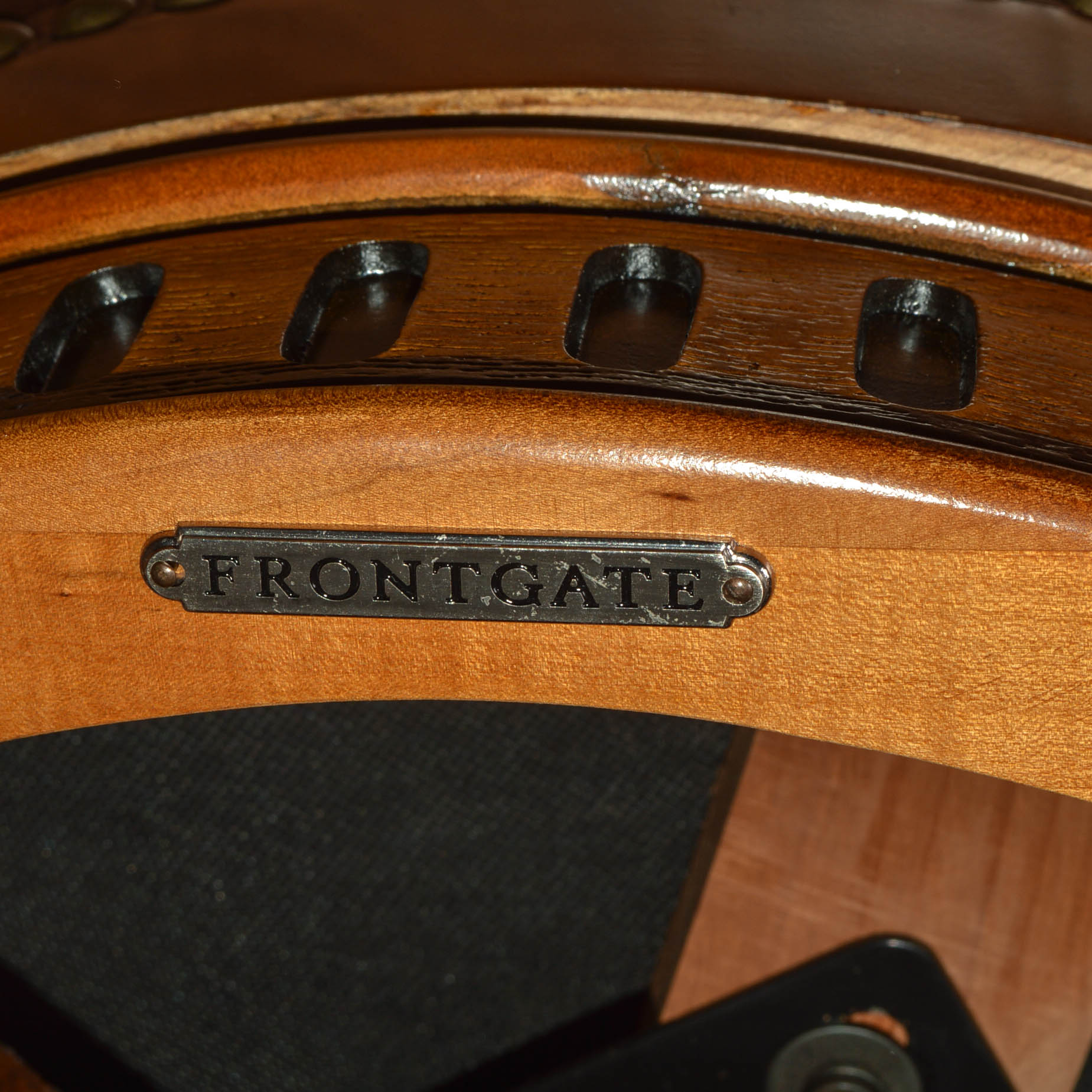 Three Frontgate 'Manchester' Swivel Bar Stools