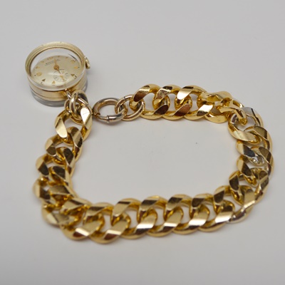 Vintage Sheffield Watch Charm and Women's Bracelet
