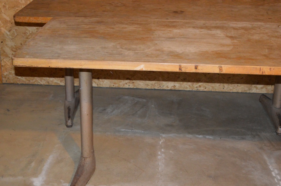 Vintage School Cafeteria Wood Top Tables