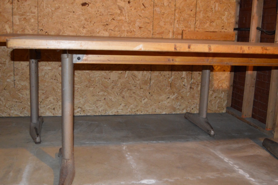 Vintage School Cafeteria Wood Top Tables