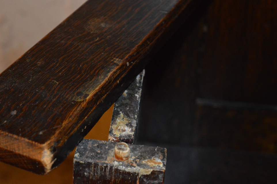 Antique Mission Style Oak Bench