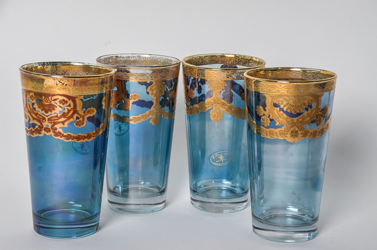 Set of Vintage J. Preziosi Lavorato A Mano Italian Glasses