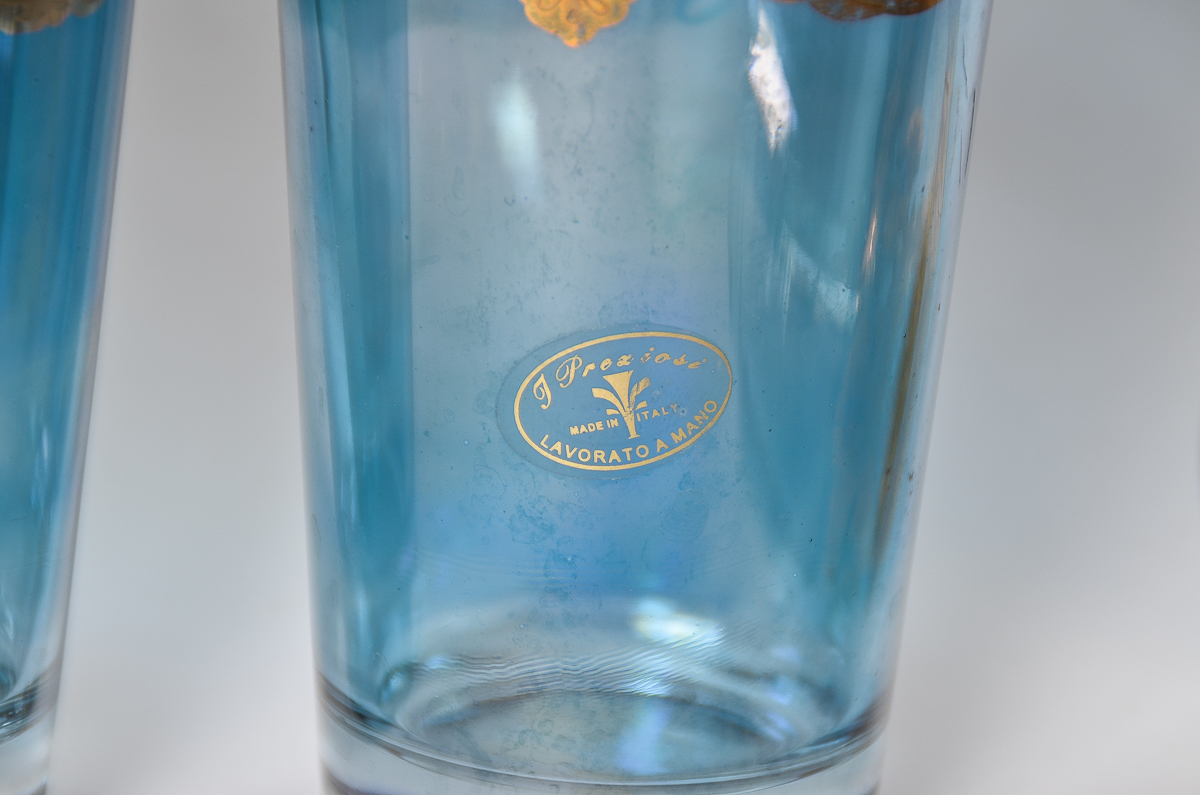 Set of Vintage J. Preziosi Lavorato A Mano Italian Glasses