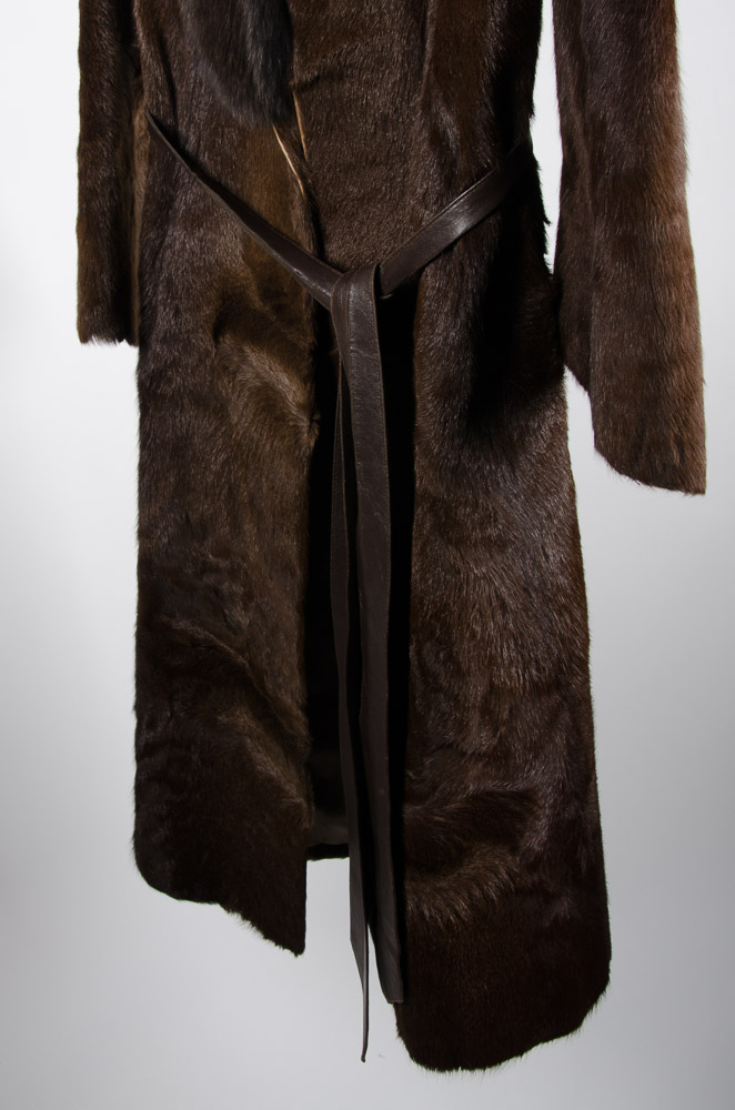 Vintage 1970s Women's German Fox Fur Collared Coat