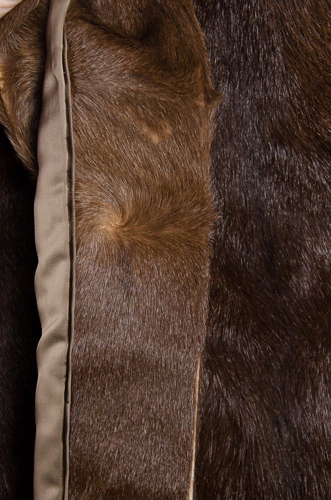 Vintage 1970s Women's German Fox Fur Collared Coat