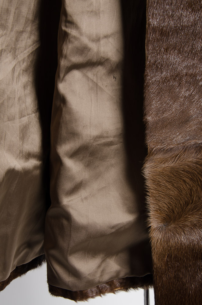 Vintage 1970s Women's German Fox Fur Collared Coat