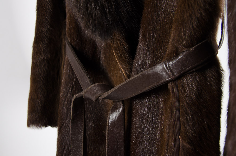 Vintage 1970s Women's German Fox Fur Collared Coat