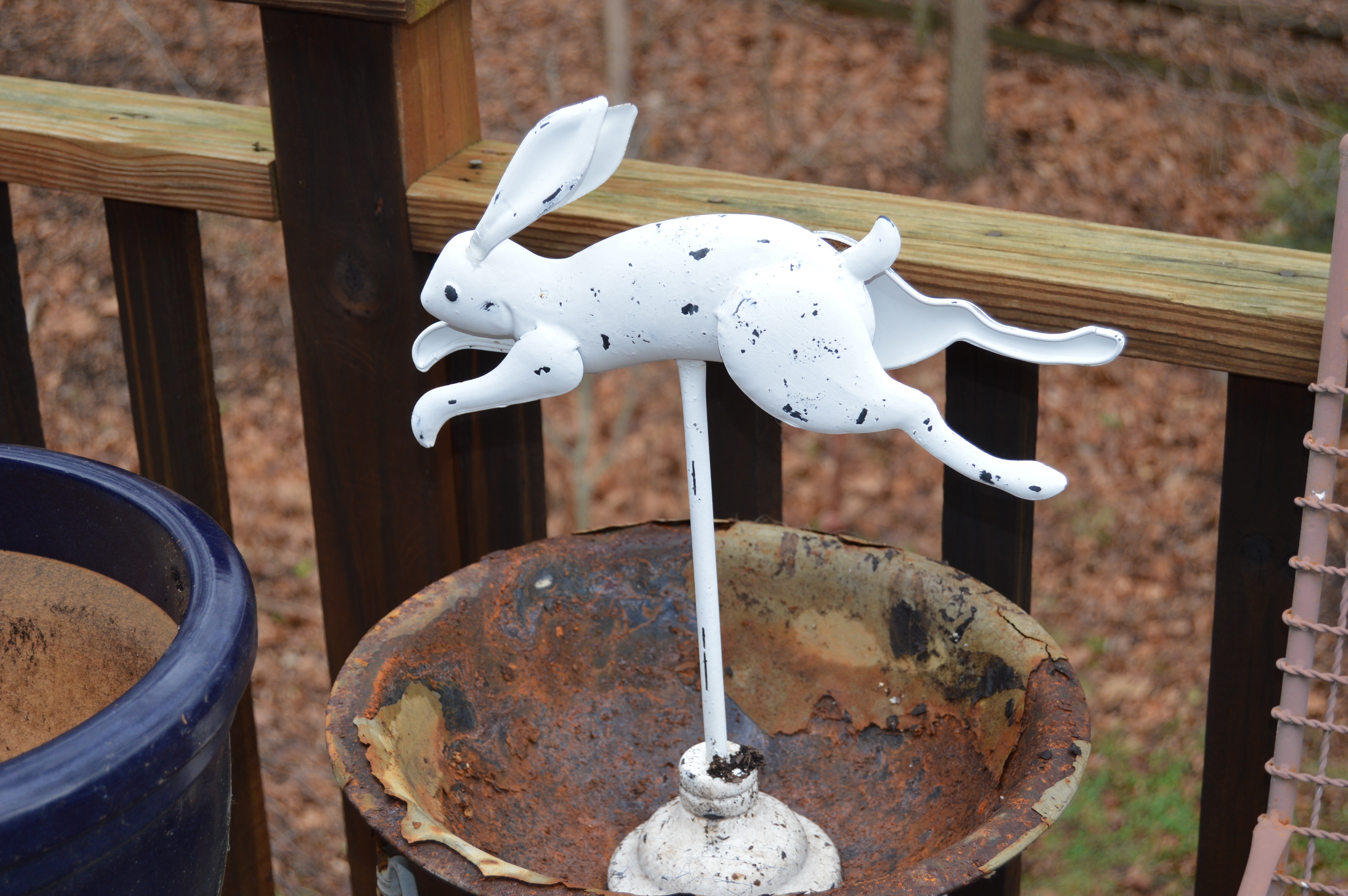 Wrought Iron Outdoor Decor Assortment and Chair