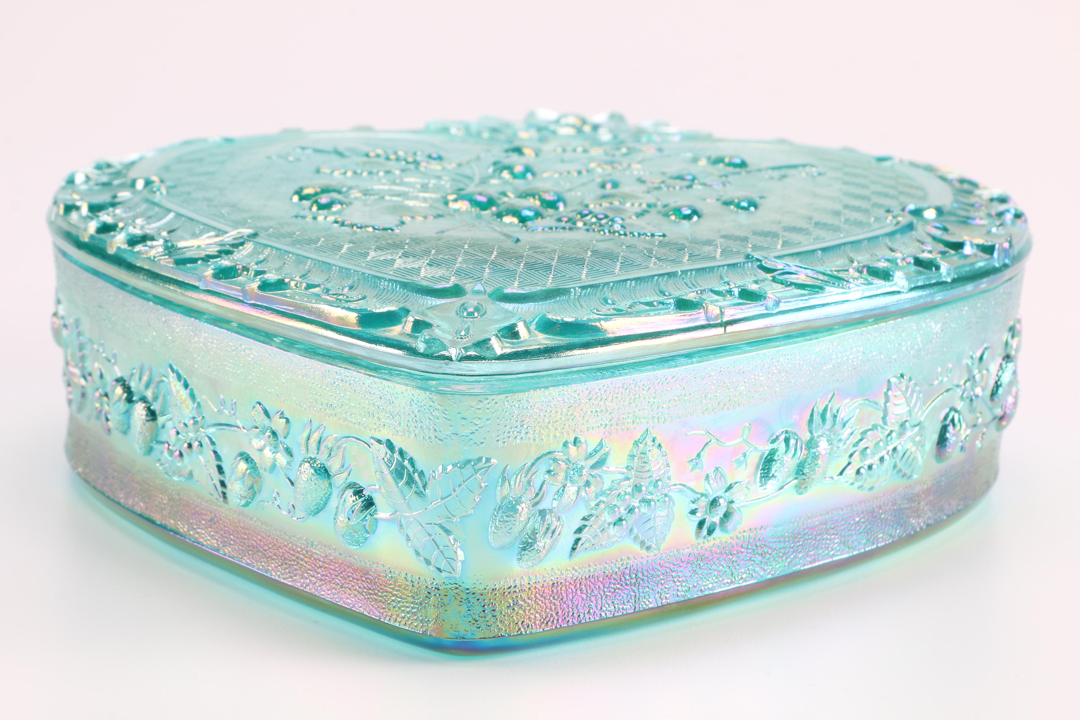 Fenton Glass Heart Trinket Box