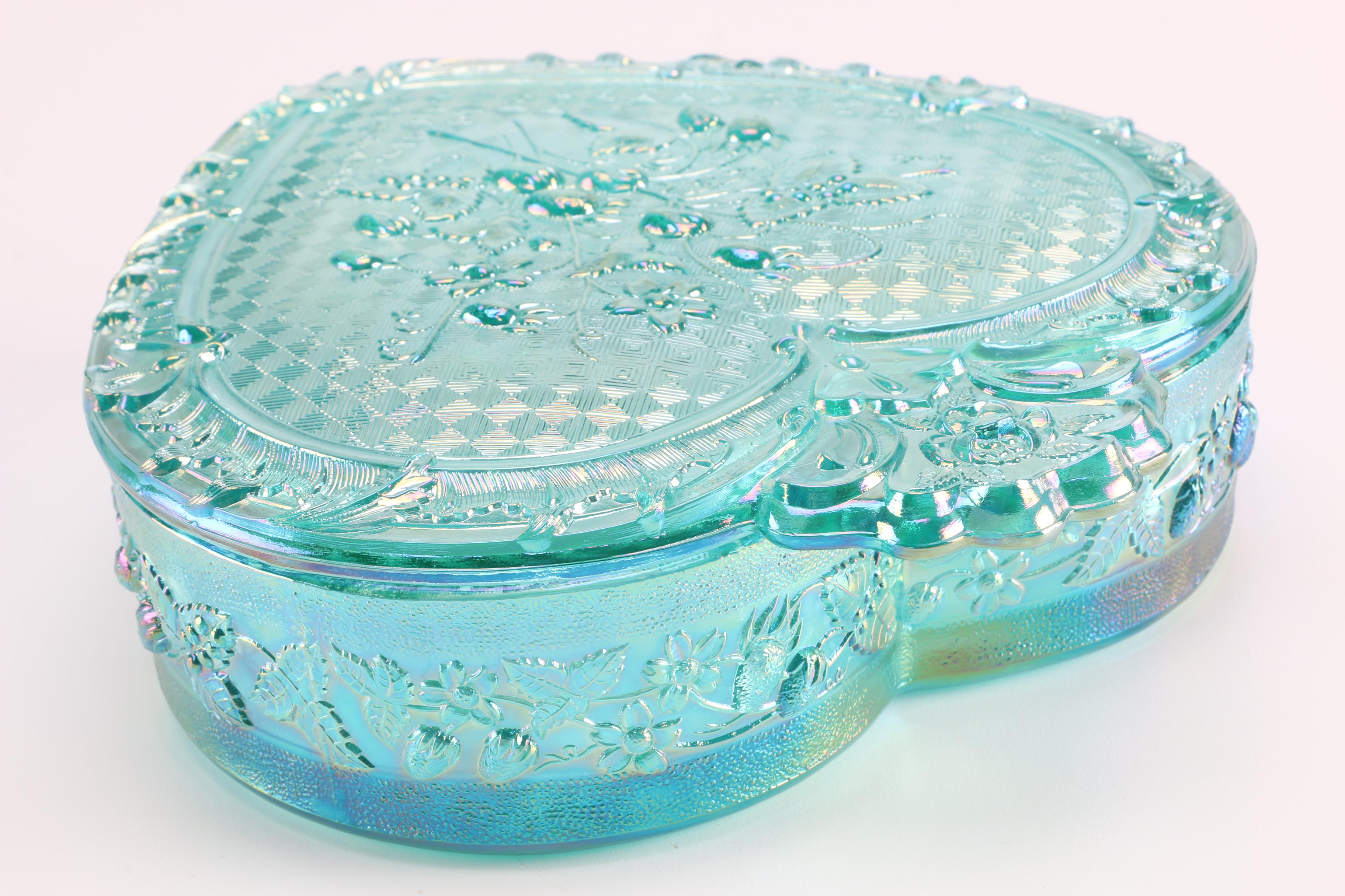 Fenton Glass Heart Trinket Box