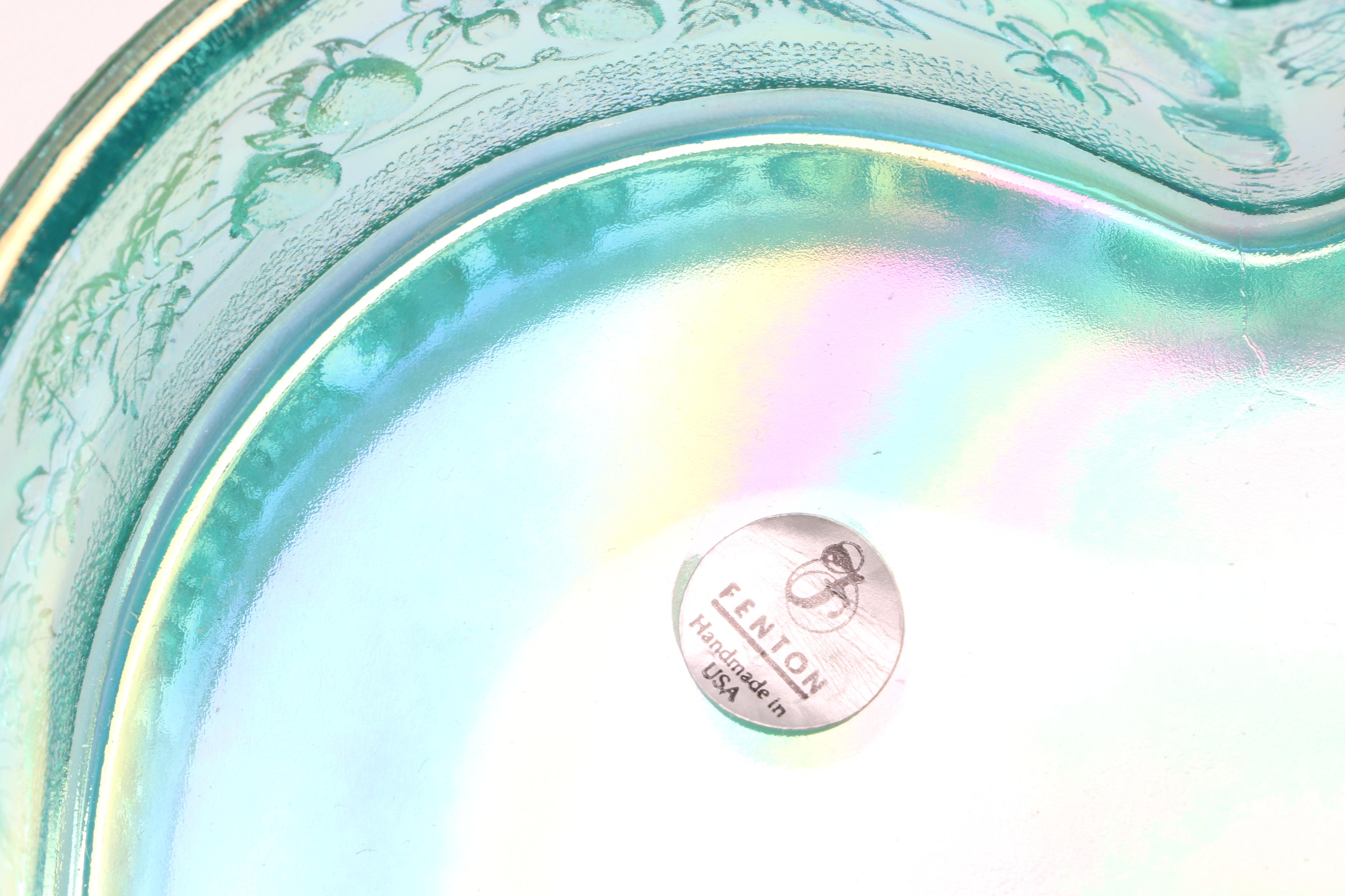 Fenton Glass Heart Trinket Box